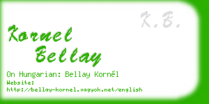 kornel bellay business card